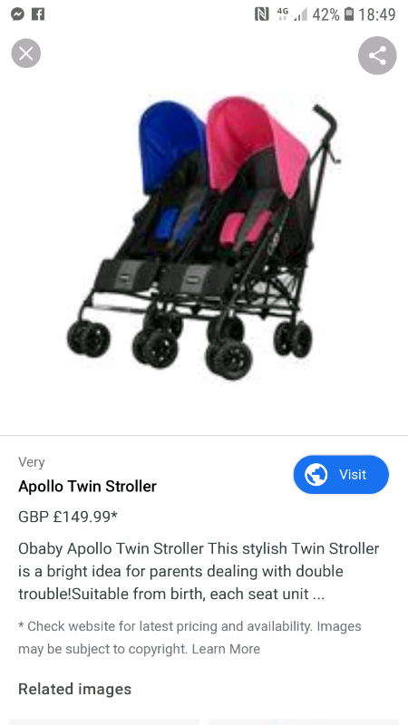 obaby double pram